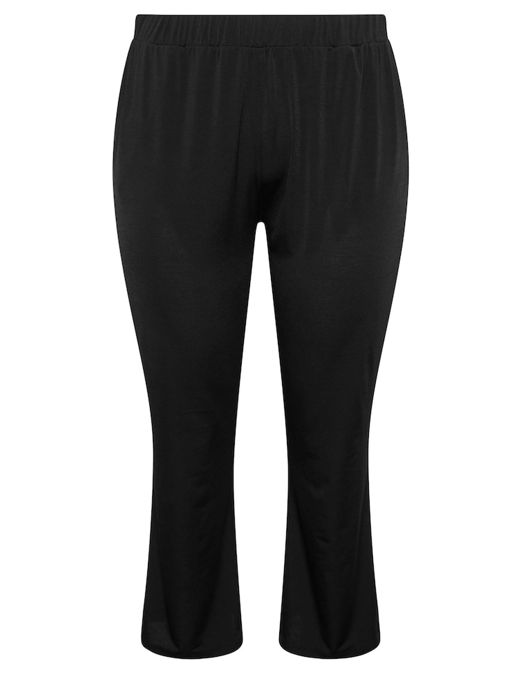 Evans Curve Wide Leg Jersey Black Trousers - Image 5 of 5