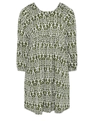 Evans Olive Green Ikat Crinkle Midi Dress - Image 5 of 5
