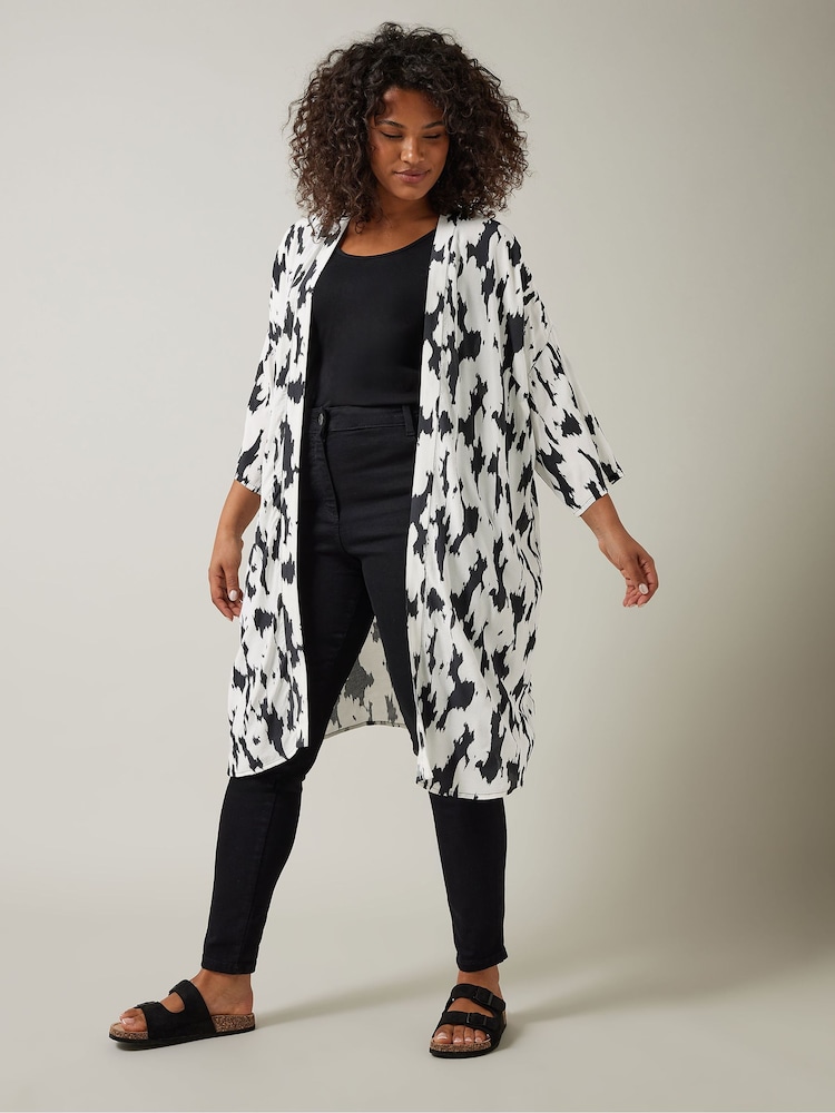 Evans Cream Printed Kimono - Image 2 of 5