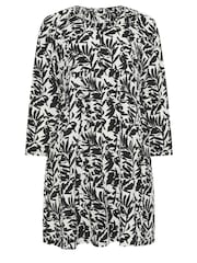 Evans Floral Crinkle Midi White Dress - Image 6 of 6