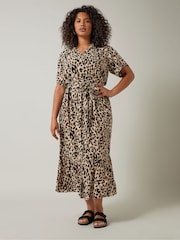 Evans Animal Print Shirt Black Dress - Image 1 of 5