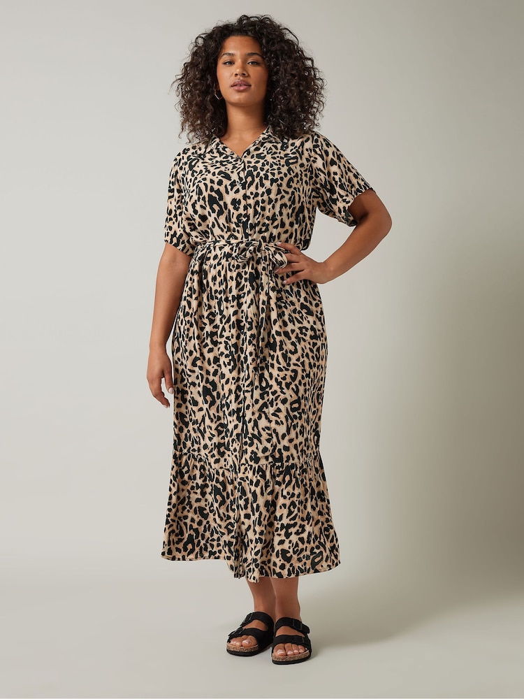 Evans Animal Print Shirt Black Dress - Image 1 of 5