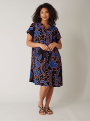 Evans Printed Shift Black Dress - Image 2 of 5