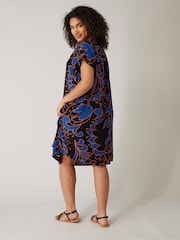 Evans Printed Shift Black Dress - Image 3 of 5