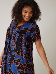 Evans Printed Shift Black Dress - Image 4 of 5