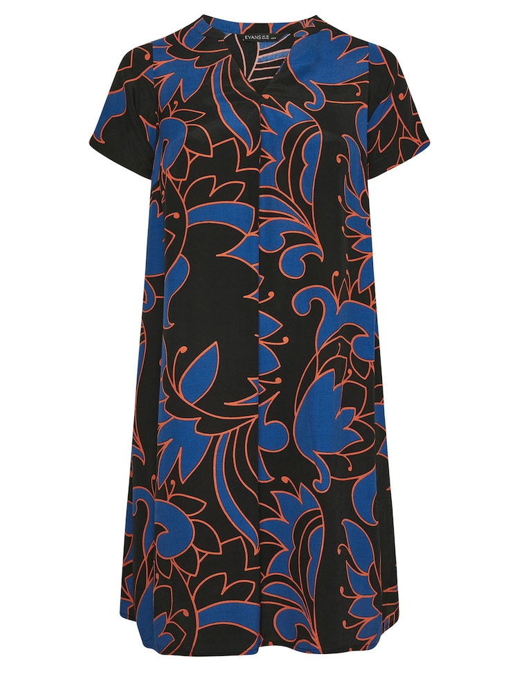 Evans Printed Shift Black Dress - Image 5 of 5