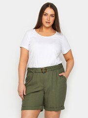 Evans Green Paperbag Waist Shorts - Image 1 of 5