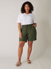 Evans Green Paperbag Waist Shorts - Image 2 of 5
