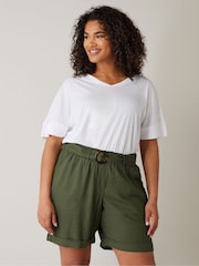 Evans Green Paperbag Waist Shorts - Image 3 of 5