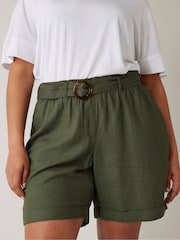 Evans Green Paperbag Waist Shorts - Image 4 of 5