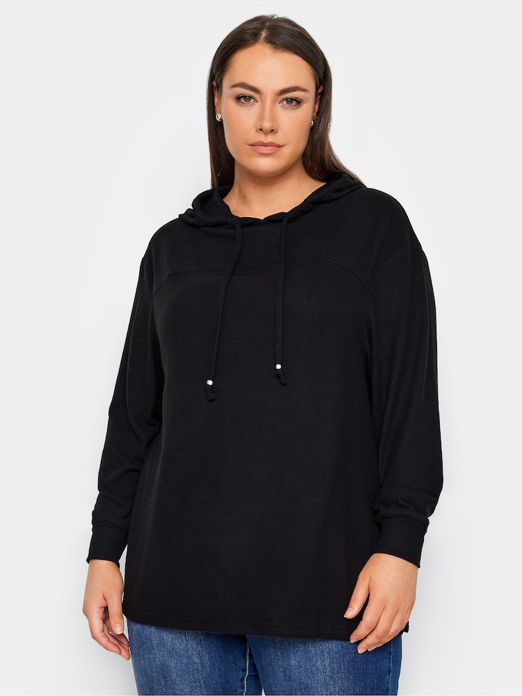 Evans Split Hem Black Hoodie - Image 1 of 1