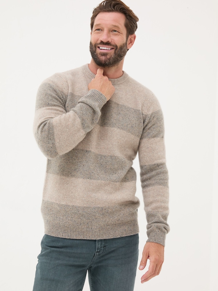 FatFace Natural Lambswool Knitted Crew Jumper - Image 1 of 5
