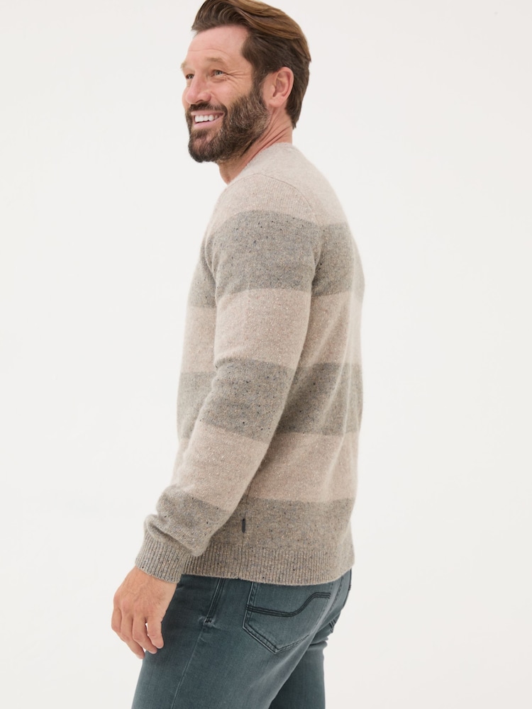 FatFace Natural Lambswool Knitted Crew Jumper - Image 2 of 5