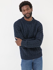 FatFace Navy Crew Neck Jumper - Image 1 of 7