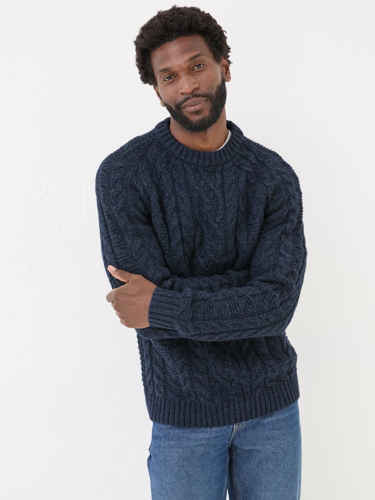 FatFace Navy Crew Neck Jumper - Image 1 of 7