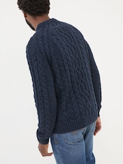 FatFace Navy Crew Neck Jumper - Image 2 of 7