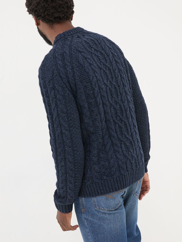 FatFace Navy Crew Neck Jumper - Image 2 of 7