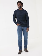 FatFace Navy Crew Neck Jumper - Image 3 of 7