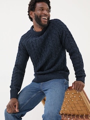 FatFace Navy Crew Neck Jumper - Image 4 of 7