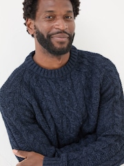 FatFace Navy Crew Neck Jumper - Image 5 of 7