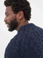 FatFace Navy Crew Neck Jumper - Image 6 of 7