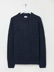 FatFace Navy Crew Neck Jumper - Image 7 of 7