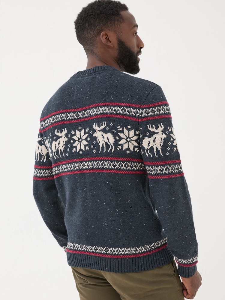 FatFace Navy Moose Crew Jumper - Image 2 of 6