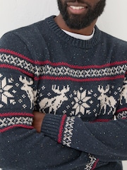 FatFace Navy Moose Crew Jumper - Image 4 of 6
