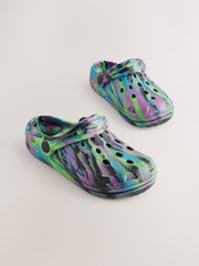 Black Purple Marble Clogs - Image 1 of 5