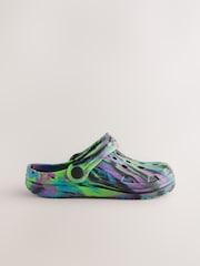 Black Purple Marble Clogs - Image 2 of 5