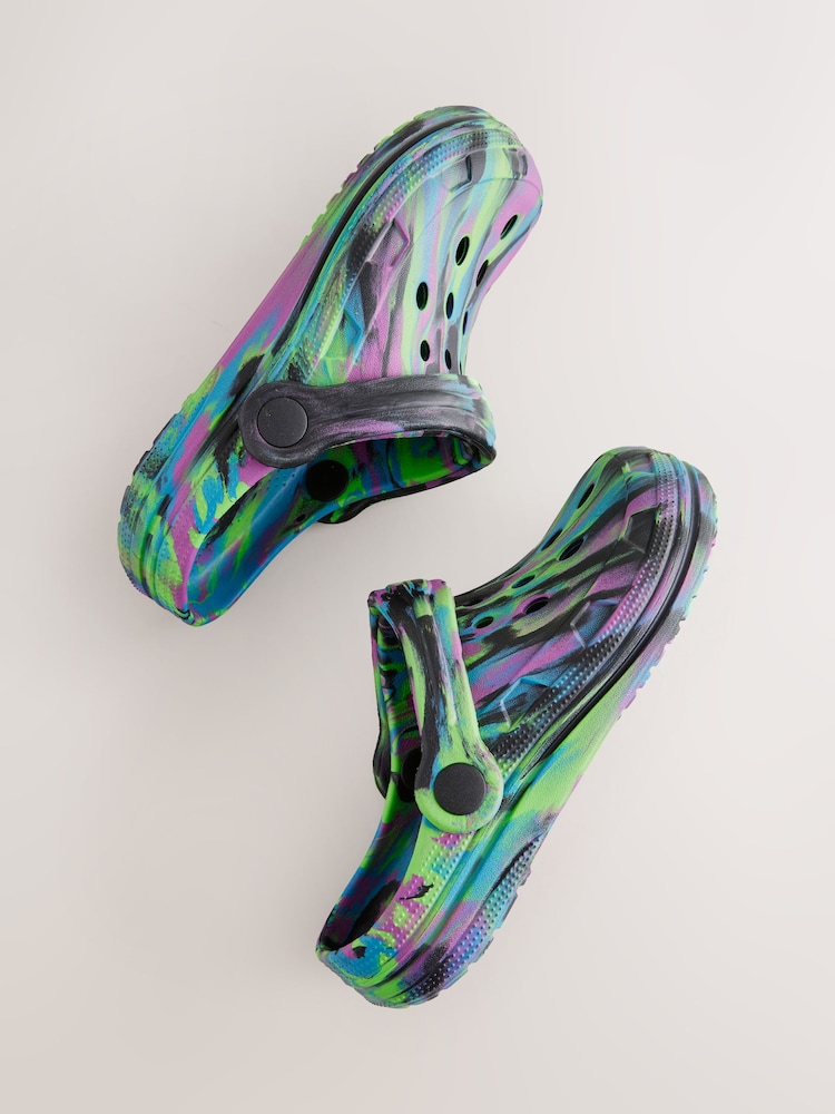 Black Purple Marble Clogs - Image 5 of 5