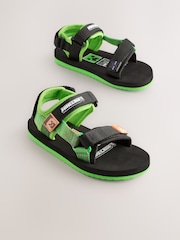Black Green Minecraft Trekker Sandals - Image 1 of 5
