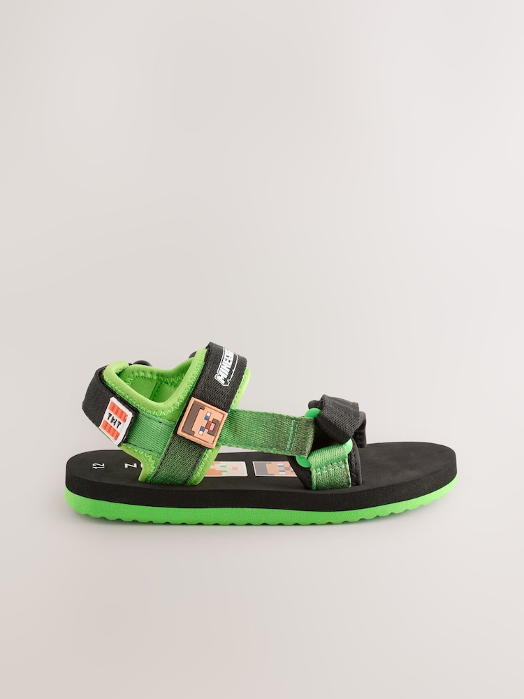 Black Green Minecraft Trekker Sandals - Image 2 of 5