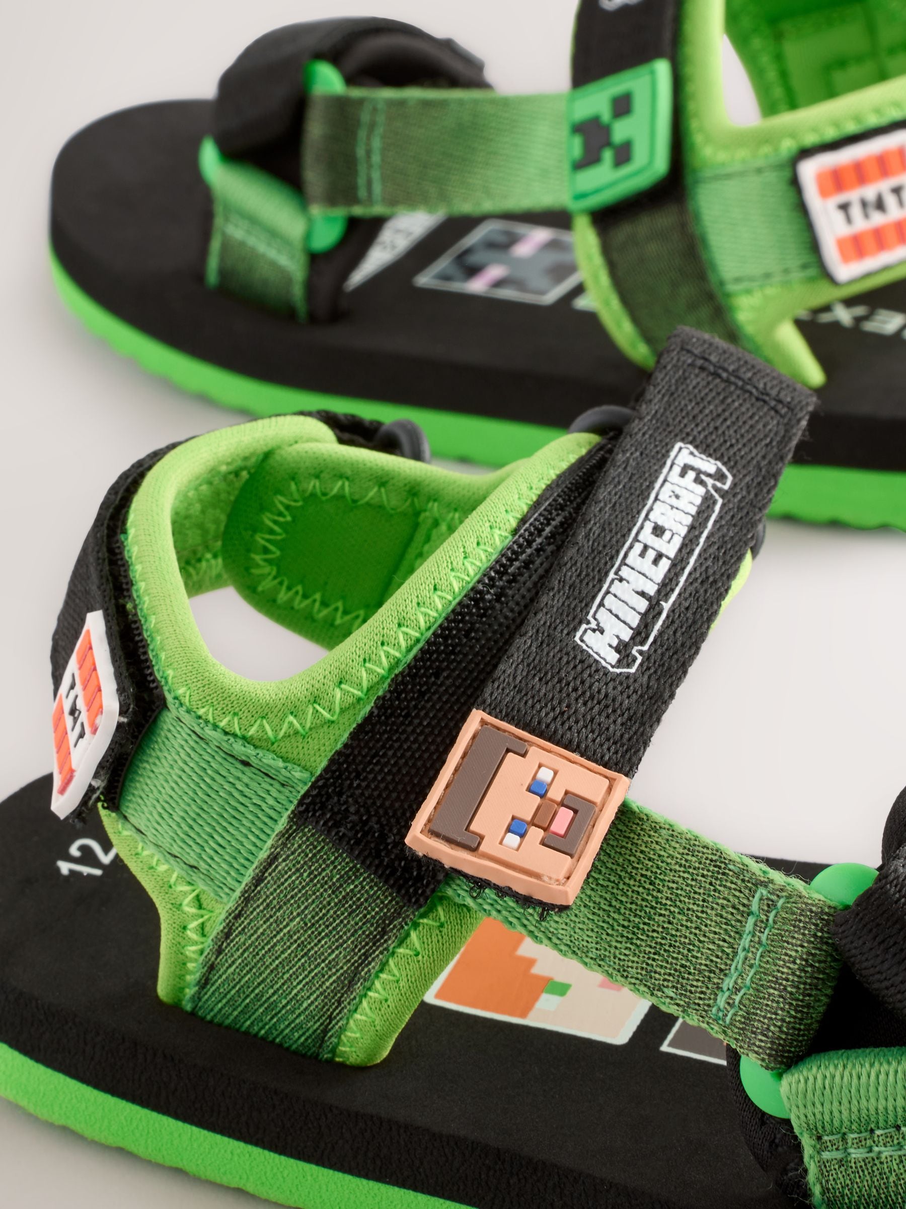 Buy Black Green Minecraft Trekker Walking Sandals from Next USA
