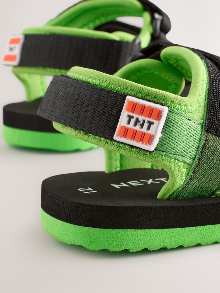 Black Green Minecraft Trekker Sandals - Image 5 of 5