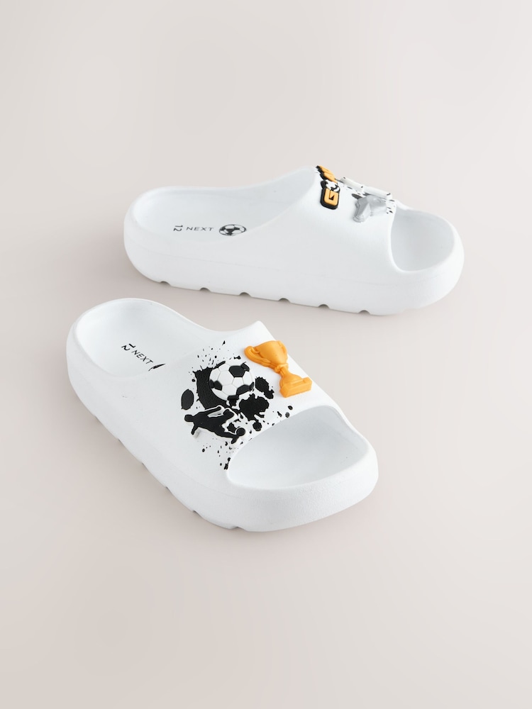 White Football Sliders - Image 1 of 5