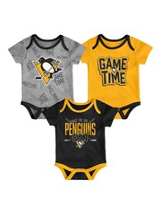 Fanatics Newborn NHL Pittsburgh Penguins 100% Cotton Black Creeper Set - Image 1 of 3