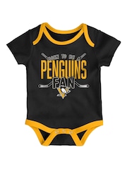 Fanatics Newborn NHL Pittsburgh Penguins 100% Cotton Black Creeper Set - Image 2 of 3