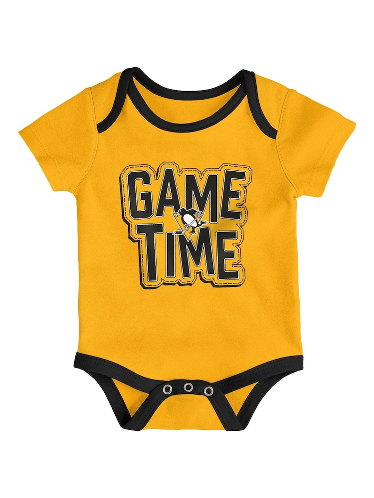 Fanatics Newborn NHL Pittsburgh Penguins 100% Cotton Black Creeper Set - Image 3 of 3