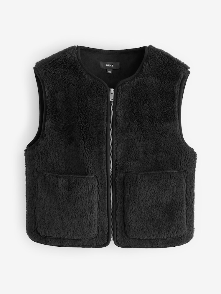 Buy Black Teddy Borg Gilet from the Next UK online shop
