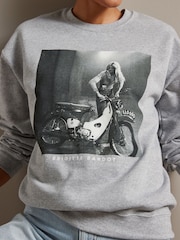 Grey License Brigitte Bardot Relaxed Fit Graphic Slogan Sweatshirt - Image 4 of 6
