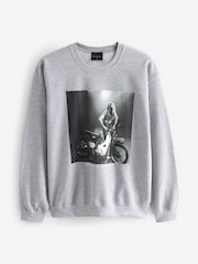 Grey License Brigitte Bardot Relaxed Fit Graphic Slogan Sweatshirt - Image 5 of 6