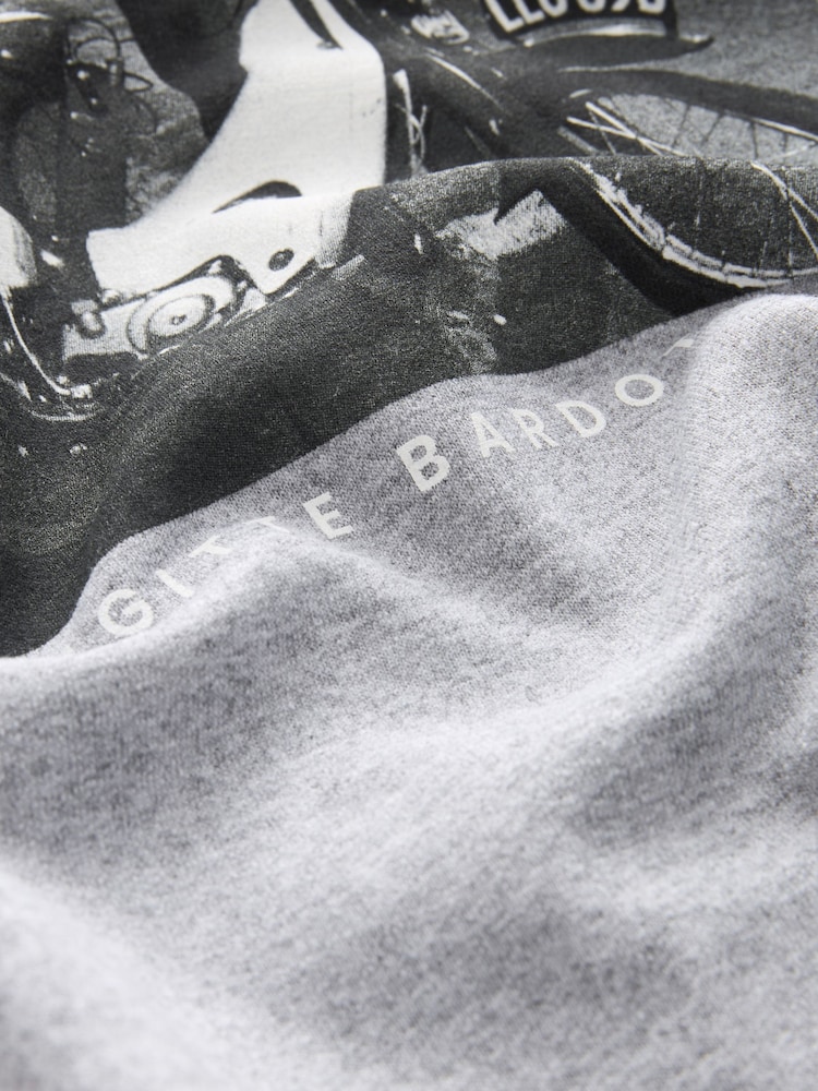 Grey License Brigitte Bardot Relaxed Fit Graphic Slogan Sweatshirt - Image 6 of 6
