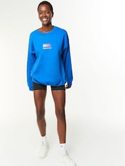 Blue Cobalt Relaxed Fit Slogan Graphic San Francisco Runners Club Sweatshirt - Image 2 of 6