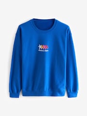 Blue Cobalt Relaxed Fit Slogan Graphic San Francisco Runners Club Sweatshirt - Image 5 of 6