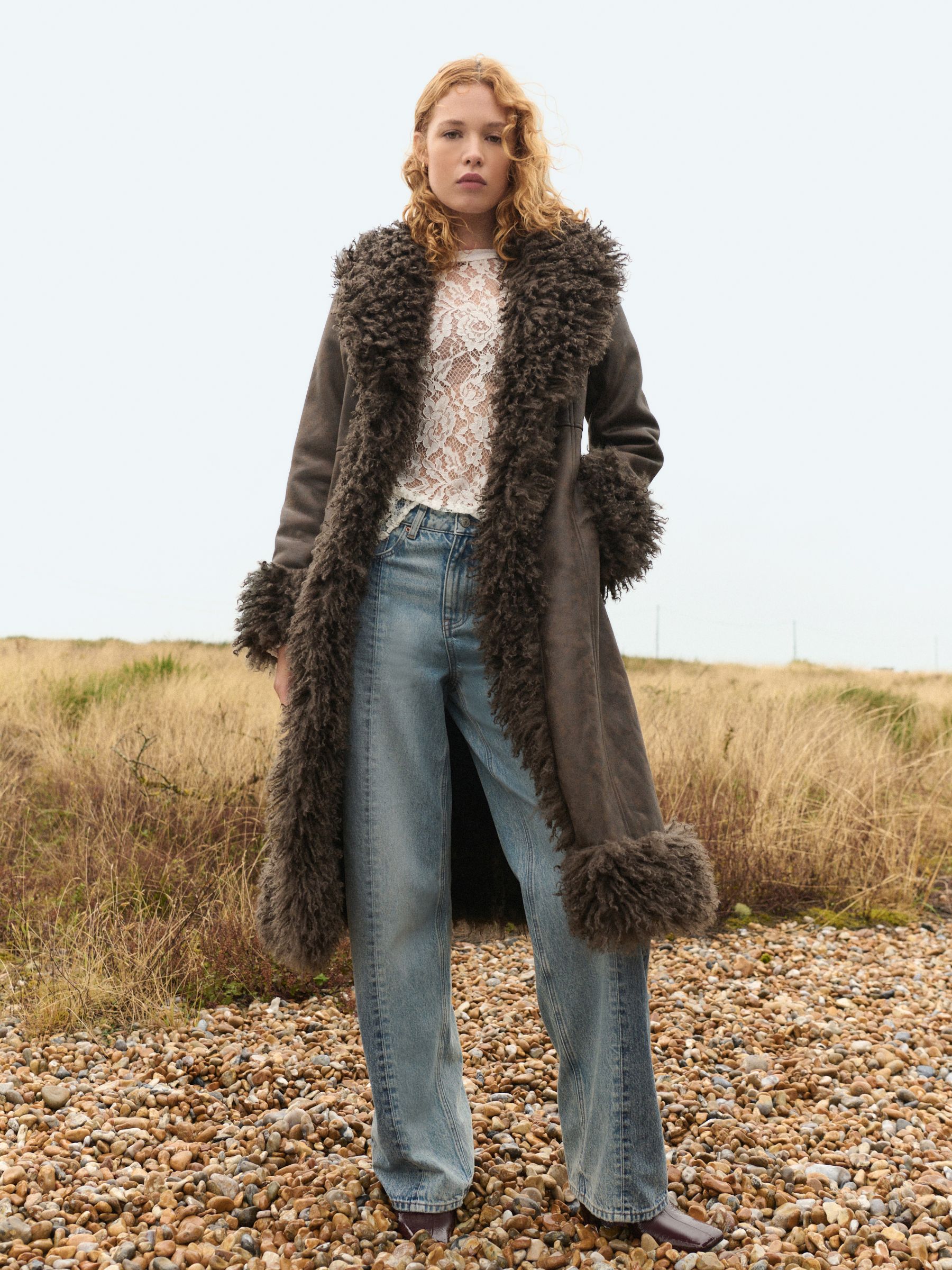 Penny Lane Faux Fur Lined Longline Coat from Next United Arab Emirates