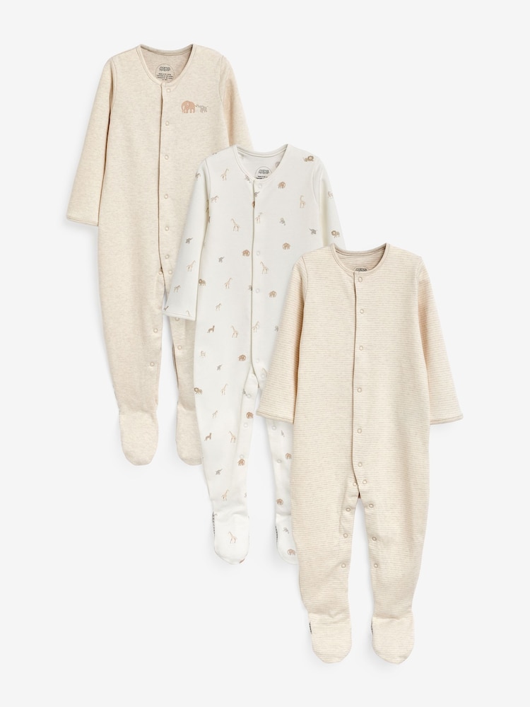 Mamas & Papas 100% Bombaž Born Wild rjava spalna obleka 3 komplet - Slika 1 iz 4