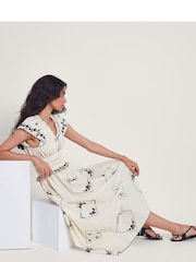 Monsoon Natural Esther 100% Cotton Embroidered Maxi Dress - Image 4 of 5