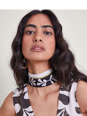 Monsoon Black Nelinha Print Linen Dress - Image 4 of 5