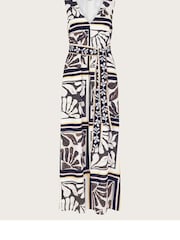 Monsoon Black Nelinha Print Linen Dress - Image 5 of 5